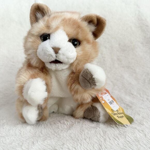 Folkmanis Orange Tabby Kitten Hand Puppet Realistic 8” Plush Theater Toy - Picture 1 of 5